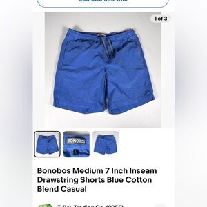 Bonobos slate blue swim trunks men’s 32. Drawstring, side pockets and back. Euc